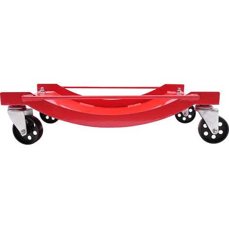 Outil de déplacement de voiture, construction en acier durable, capacité de charge de 2000 lbs, Rouge (1/2)