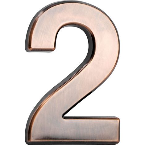 Nummer MagicHome "2" Hausnummer, mit Klebeband, Bronze, beschreibend, 70x100 mm, ABS