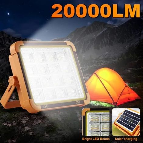 Projecteur LED rechargeable 4 modes luminosité 10000W, éclairage extérieur portable (1/4)