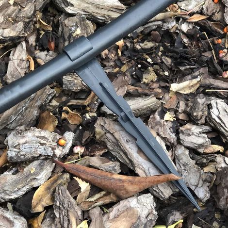 Lot de 50 piquets d'ancrage pour tuyau d'arrosage - Diamètre : 20 - Longueur : 15 cm - Ancrage fixe pour irrigation de jardin (1/5)