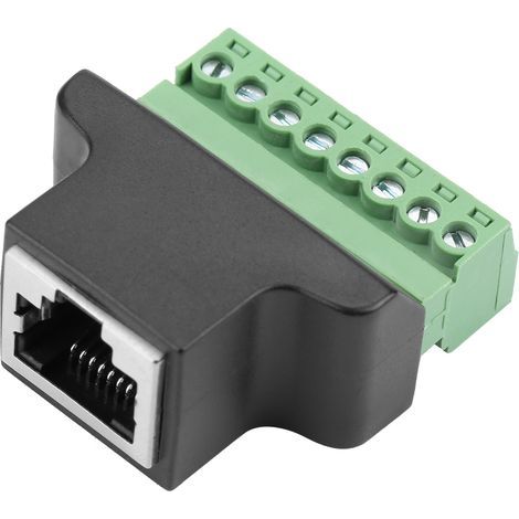 Adaptateur Ethernet RJ45 Femelle vers Bornier à Vis 8 Pins pour CCTV DVR (1/5)