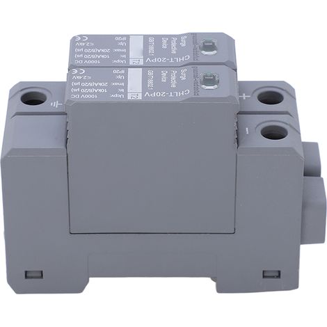 Parafoudre photovoltaïque 2P 10 kA à 20 kA, modulaire, montage sur rail 36 mm, protection contre les surtensions 1000 V CC (1/5)