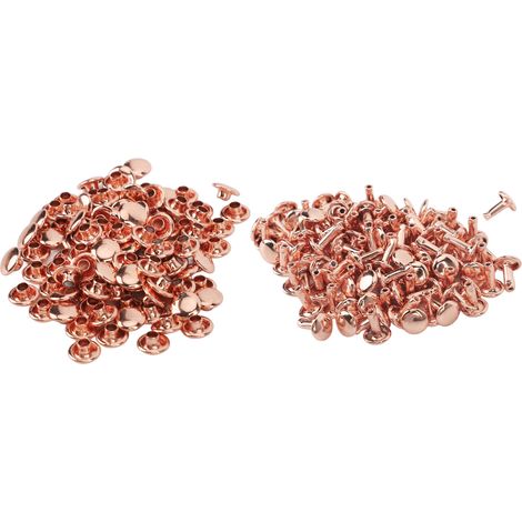 100 Pièces de Rivets en Métal Doré Rose 7x8mm, Forte Lustre et Haute Dureté pour DIY, Maroquinerie et Ceintures (1/5)