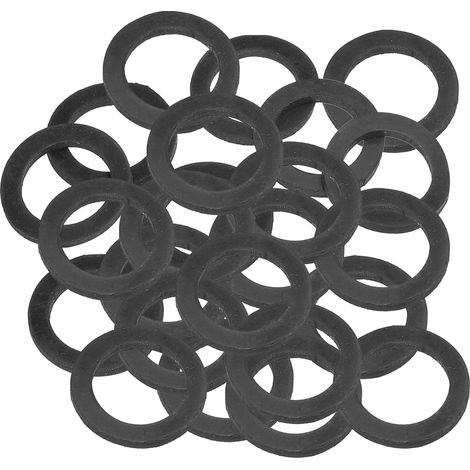 Joint Plat En Caoutchouc M20, Lot De 24, Diamètre Intérieur 20mm, Diamètre Extérieur 30mm, Épaisseur 3mm, Espaceur D'Étanchéité Pour Robinet, Tuyau, Raccord De Serrage, Noir (1/5)