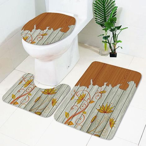 ensemble De Salle De Bain Imprim Trois Pices Toilette Salle De Bain Paillasson Tapis De Chambre (1/5)