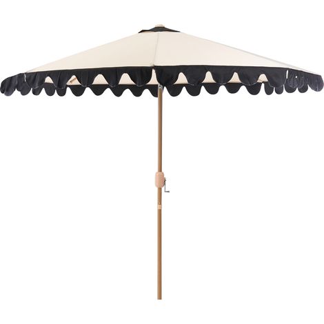 Sombrilla de poste central para jardín elegante ⌀ 270 cm poste de aluminio blanco lona de poliéster beige Isolotto (1/5)