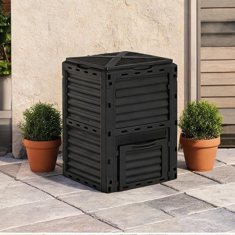 Composteur de jardin 300L en plastique PP avec 48 aérations en PP (1/5)