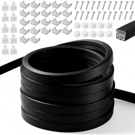 (Source lumineuse non incluse)Profil LED en Silicone Flexible,Profilé LED en Silicone Etanche 8m,Rail LEDs pour Panneaux Acoustique,pour Panneaux Acoustiques Lumière Néon Homogène Cuisine Chambre Plaf (1/5)