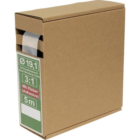 Quadrios 25CA505 Schrumpfschlauch mit Kleber Transparent 19.1 mm 6.4 mm Schrumpfrate:3:1 5 m