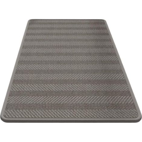 Bath mat in mixed fabric with non-slip backing, ribbed grey, 40 x 60 cm (1/5)