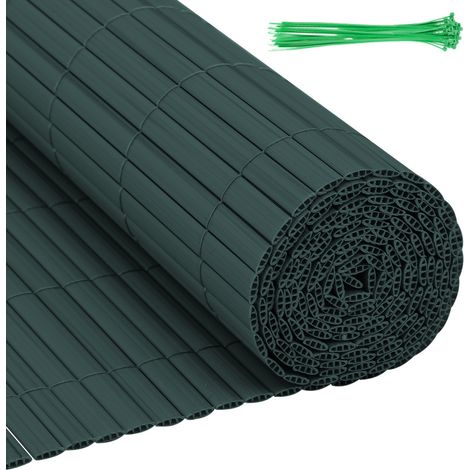 SWANEW Canisse in PVC Canisse in PVC per il giardino, il balcone e la terrazza. Recinzione frangivento per balconi Verde 80 x 500cm (1/5)