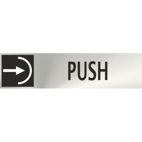 Cartel informativo de acero inox. Push Adhesivo de 0'8mm 50 x 200 SEKURECO mm (1/2)