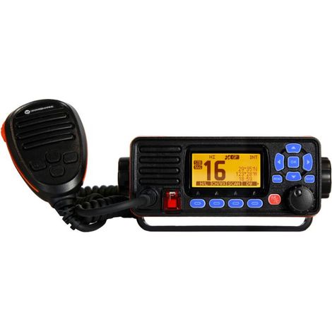 VHF fixe WP250 – Étanchéité IPX7 – Puissance 25W – Alimentation 13,8V cc – Dimensions 155 x 65,5 x 98,5 mm