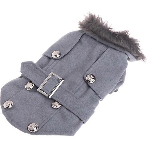 Manteau d'hiver pour chien, vêtements chauds pour chiens de petites races par temps froid - XL - Gris (1/5)