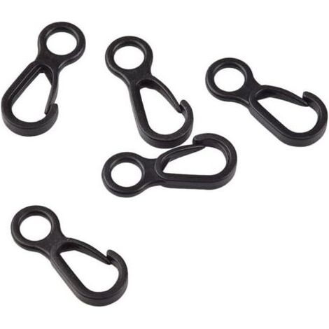 10 Stück lose Lanyard-Haken, kleine Kunststoffhaken für Lanyards, Clip-Verschluss-Schnallenbasis, Lanyard-Haken zum Aufhängen von Kunststoffkarabinern, kleine Zelthaken (1/4)
