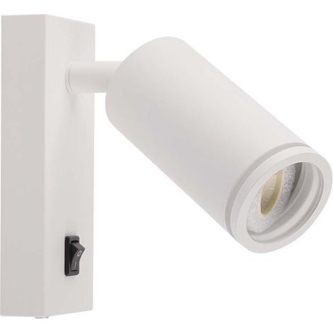 V-TAC Verstellbarer GU10 LED-Wandstrahler mit Schalter und Lampenfassung, Weiß