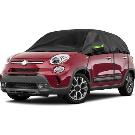 Halbgarage für Fiat 500 (2007-2023) Schwarz, Ganzjahresschutz, Reflektierend (1/5)