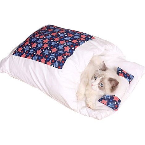 Warmer Katzenschlafsack, herausnehmbares Katzenbett, warme Winter-Haustierbox - M (1/4)
