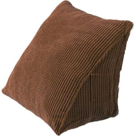 Oreiller de Dossier, Oreiller de Lecture, Oreiller de Soutien du Dos, Oreiller Coussin, Oreiller Lombaire Doux pour lit, canapé, Chaise de Bureau, Lecture,Marrón (1/2)
