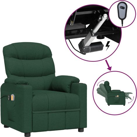 Fauteuil de Salon,Chaise,Fauteuil électrique de massage Vert foncé Tissu CFW688364 (1/5)