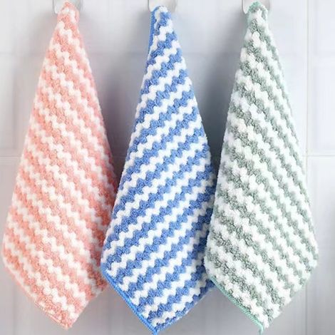 Chiffon Microfibre - Absorbant - Réutilisable - Sans Trace - Pour Vitres Voiture Cuisine Salle De Bain Miroirs - Lot De 3