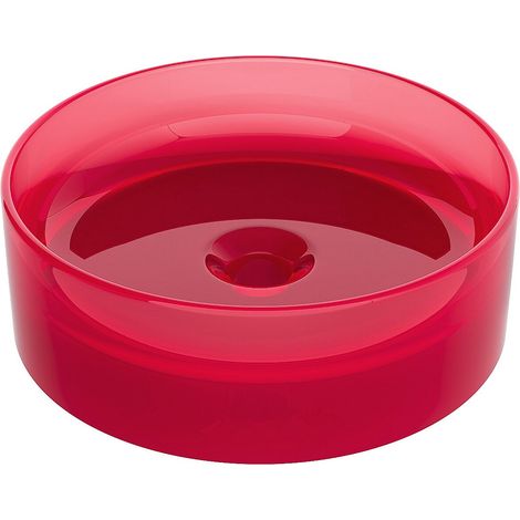 Lavabo da appoggio rotondo traslucido 40 cm in Resina Rosso - SPAVO