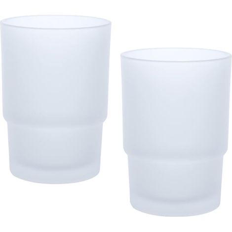 2er-Set Zahnbecher aus Glas, Zahnbecher für Kinder, Zahnbürstenhalter zur Wandmontage, Badezimmerzubehör