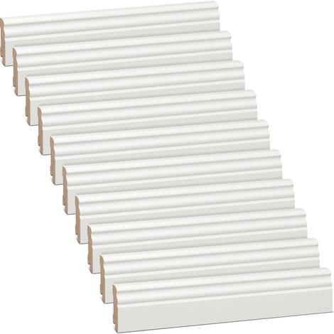 Plinthe bois massif de pin blanc RAL9010 profil Hamburger 18x58mm – 24m