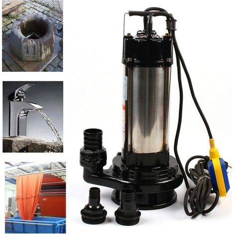 Bomba sumergible para aguas sucias, 1,5 kW, acero inoxidable, bomba de agua sucia con flotador 36000 L/H para uso industrial en el hogar