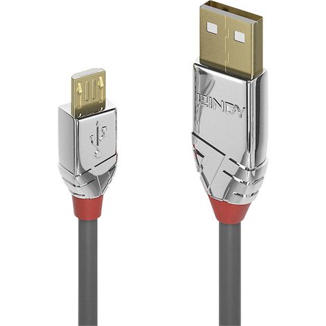LINDY USB-Kabel USB 2.0 USB-A Stecker, USB-Micro-B Stecker 1.00 m Grau 36651 (1/2)