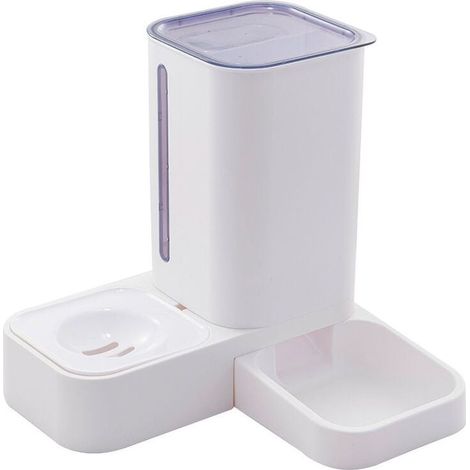 Distributeur automatique de nourriture pour chat Distributeur automatique d'eau pour chat 2 en 1 Set Feeder pour chats et chiens Capacité 1,5 L / 2 kg Violet (1/5)