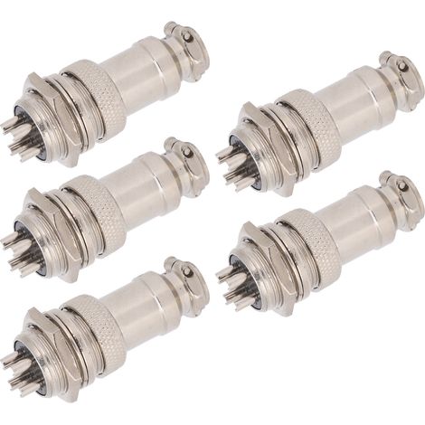 Stück Luftfahrt-Steckverbinder (männlich/weiblich) für Kabelverteiler, Stromversorgung, Chassis, Metallanschlüsse, GX16, 16 mm, 450 V, 4-polig (1/5)