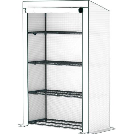 FourTier Mini Greenhouse Green/White (1/5)