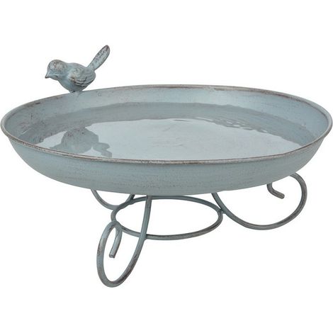 bebedero para pájaros de metal de pie