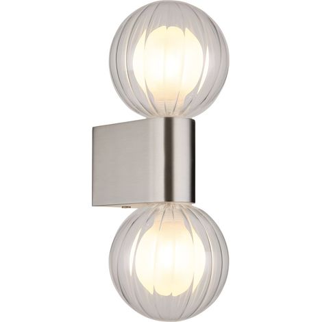 Globo - aplique de pared - ANDER - acero - vidrio - G9 - 41928-2N