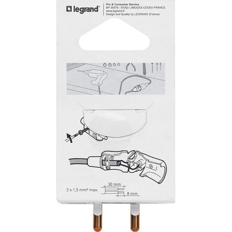 Legrand - Fiche mâle sans terre caoutchouc 16A (1/2)
