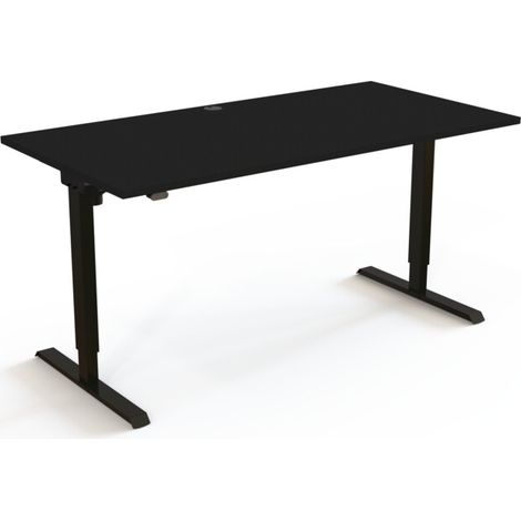 STIER Bureau électrique réglable en hauteur 501-20 160 x 180 cm Noir Noir (1/3)