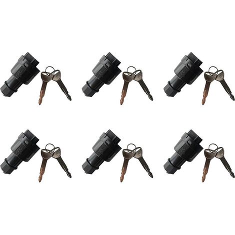 6X 57590-23333-71 Contacteur d'allumage avec 2 clés, cylindre de verrouillage de contacteur d'allumage 4P pour chariot élévateur Toyota (1/5)
