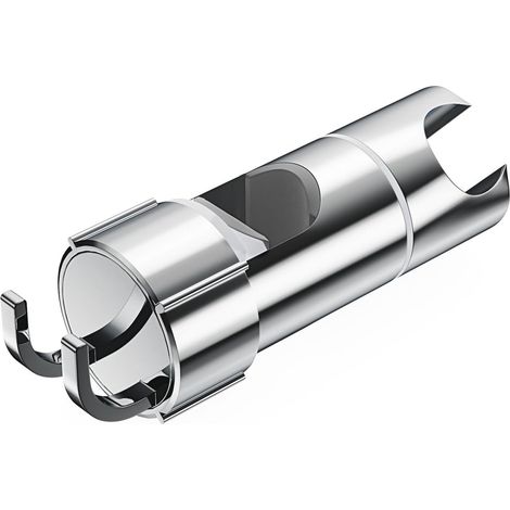 Support de douchette - Barre de douche - Support de douche réglable - avec 2 crochets - pour douchettes de 19 à 22 mm - Support universel pour barres de 16 à 27 mm - Barre de douche chromée - argent (1/5)