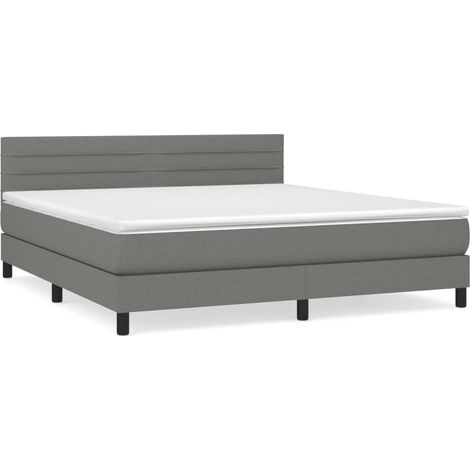 Maison Exclusive - Boxspringbett mit Matratze Dunkelgrau 180x200