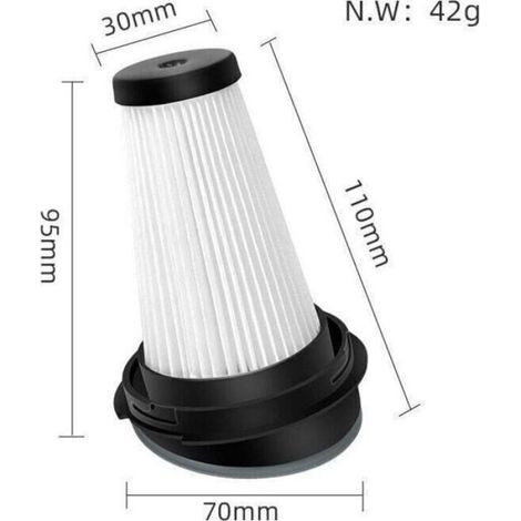 Lot de 4 filtres de rechange pour aspirateur Rowenta X-Pert 160 batterie RH7221WO RH7233WO RH7237WO, remplace ZR005202 (1/4)