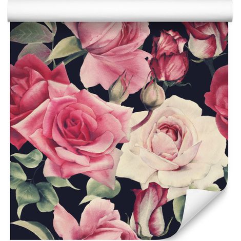 Papel pintado de flores vintage para salón y dormitorio, 50x1000 cm. (1/5)