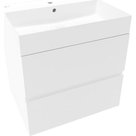 Ensemble meuble avec vasque - Naturel - Verona - mat - 60 x 50 x 45,5 - Blanc
