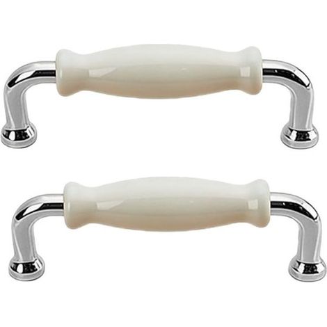 Set mit 2 Schrankgriffen aus Zinklegierung und Keramik für Küche, Bad und Kleiderschrank – Ersatzgriffe mit 96 mm Bohrlochabstand (1/5)