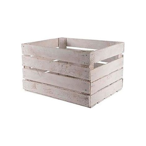 Apfelkiste Holz L40-W50-H30cm,weiss