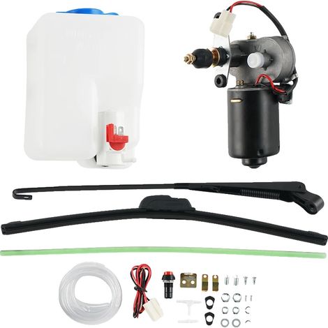 Flacone per liquido lavavetri, pompa 12V, tergicristallo elettrico, nero (1/2)