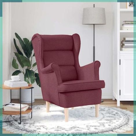 4016898 Fauteuil rouge bordeaux 74x84x100 cm tissu (1/5)