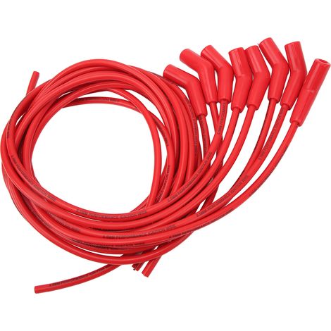 Zündkabelsatz 45° 135° mit Staubschutzkappe, hohe Leistung, 8,5 mm Durchmesser, Ersatz für rote Chevy-Zündkerzen (1/5)