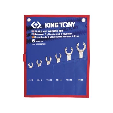 King Tony 1306MRN : Trousse Clés à Tuyauter 6 Pcs Hydraulique Pro (1/5)