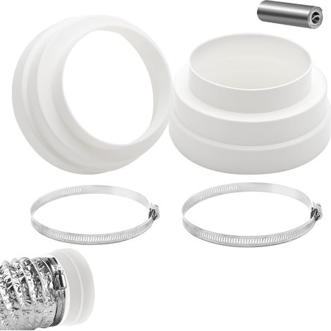 Raccord de Réduction 2 pièces, 120 150 160 mm, Avec 2 Colliers de Serrage en Acier Inoxydable, Adaptateur Universel pour Réduction, pour Système de Ventilation, Conduit de Ventilation à Tube Rond (1/5)